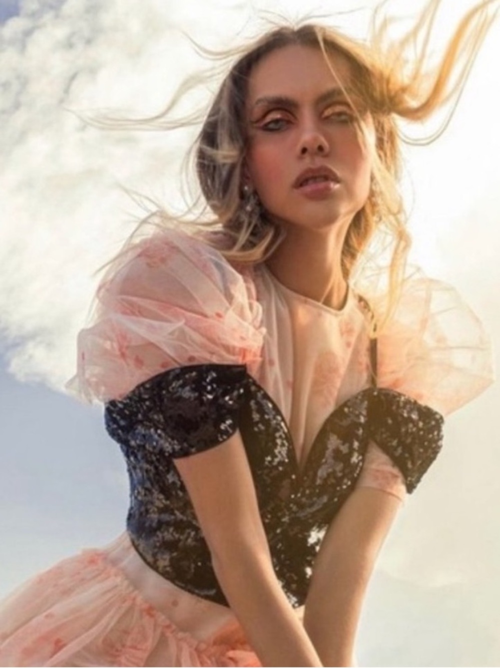 Simone Rocha x H&M COLLAB crop top BRALETTE black sequin bustier SMALL - Picture 2 of 11